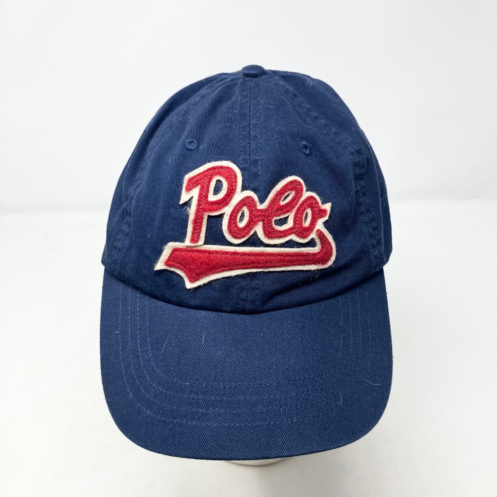 Polo Ralph Lauren Hat Mens Navy Blue Script Patch Strapback Baseball Cap Dad